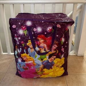 DISNEY PRINCESSES  REUSABLE TOTE BAG With Zip Closure size XL